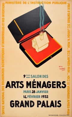 Affiche vintage d'origine pour The Arts Menagers Household Show, Grand Palais, Paris