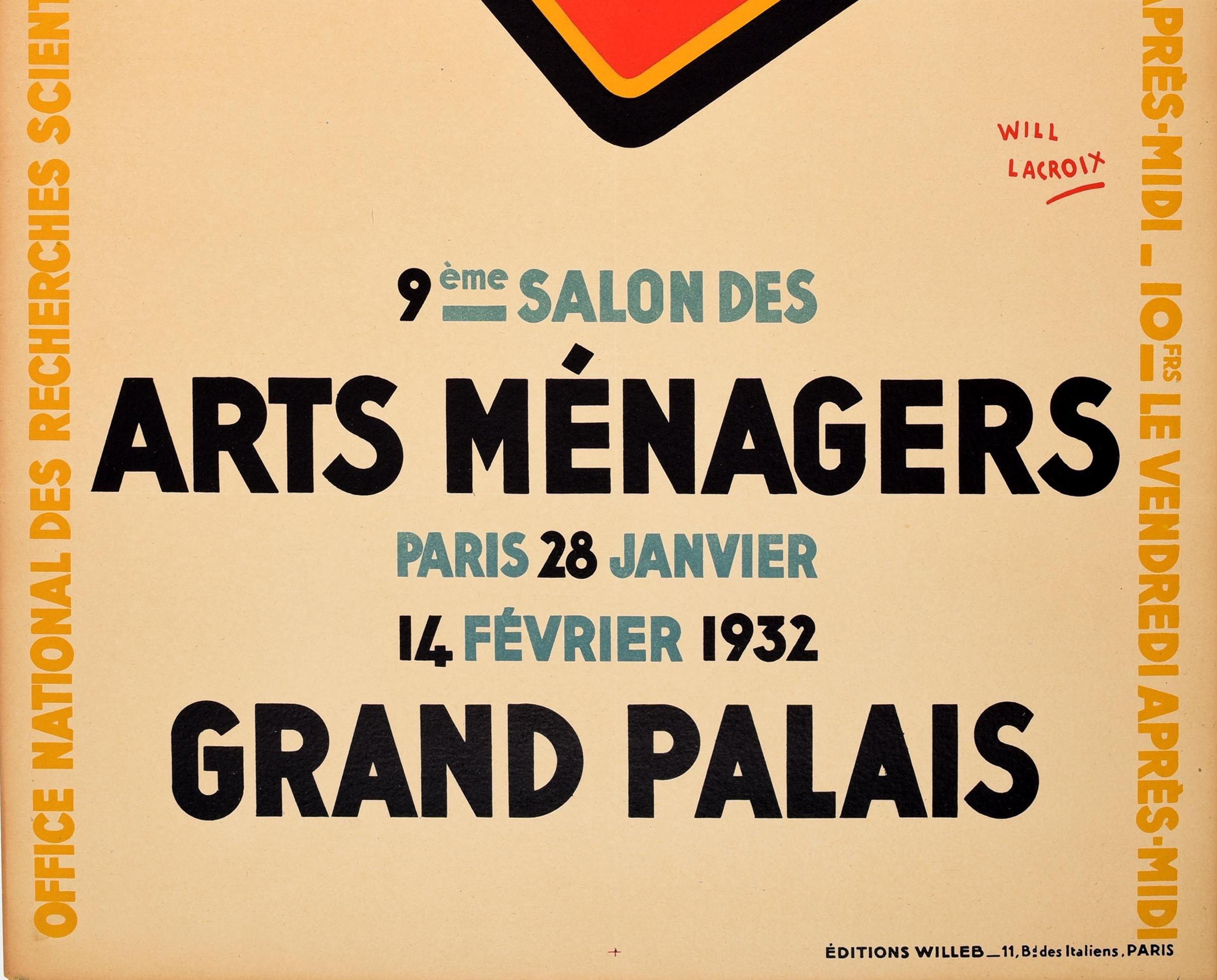 French Original Vintage Poster For The Arts Menagers Household Show Grand Palais Paris For Sale