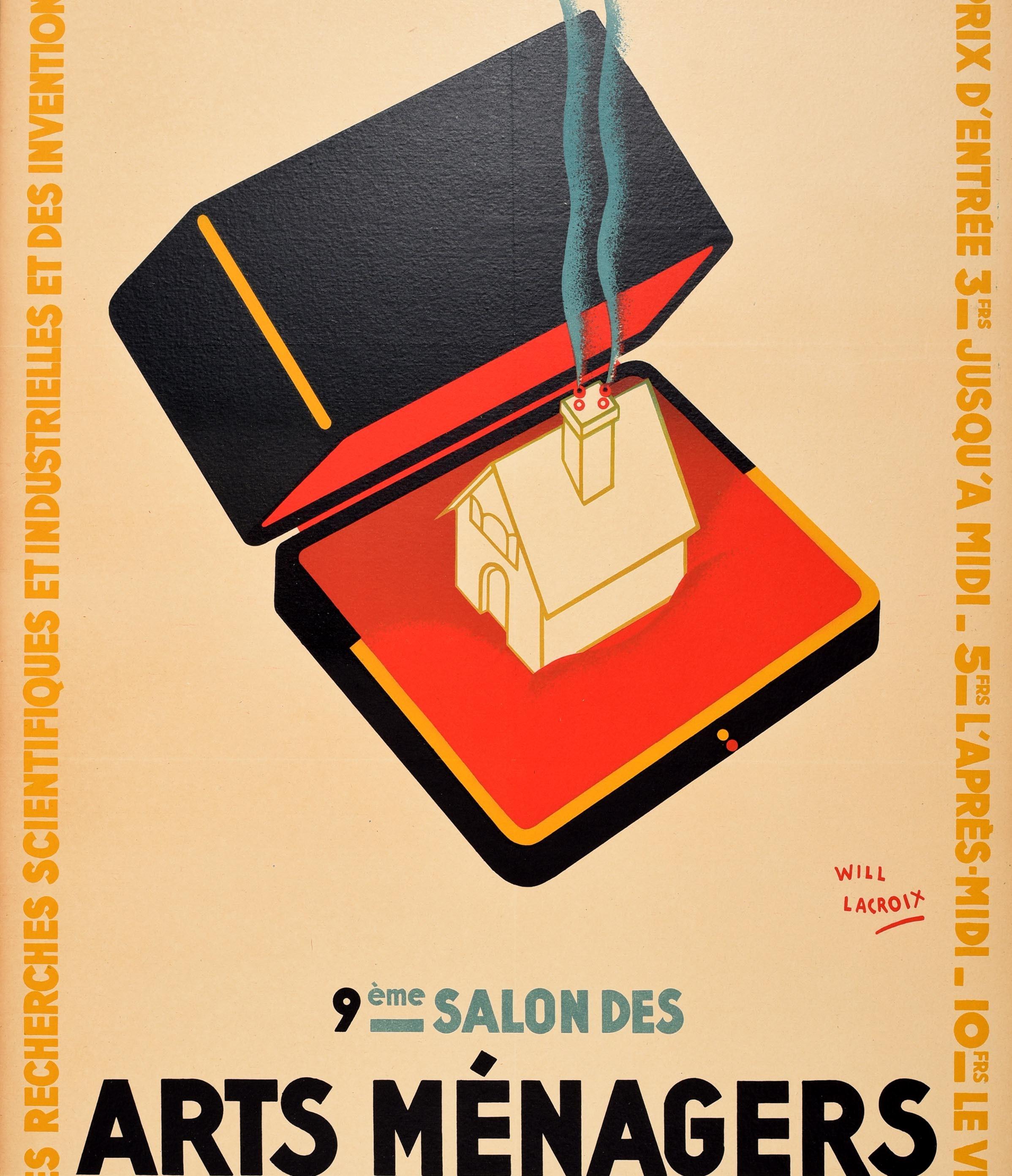 Original Vintage Poster For The Arts Menagers Household Show Grand Palais Paris In Good Condition For Sale In London, GB