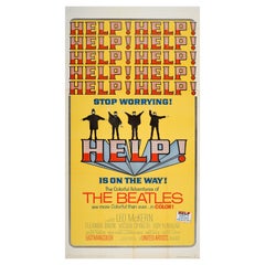 Original Vintage Poster For The Beatles Help Stop Worrying Music Film Semaphore
