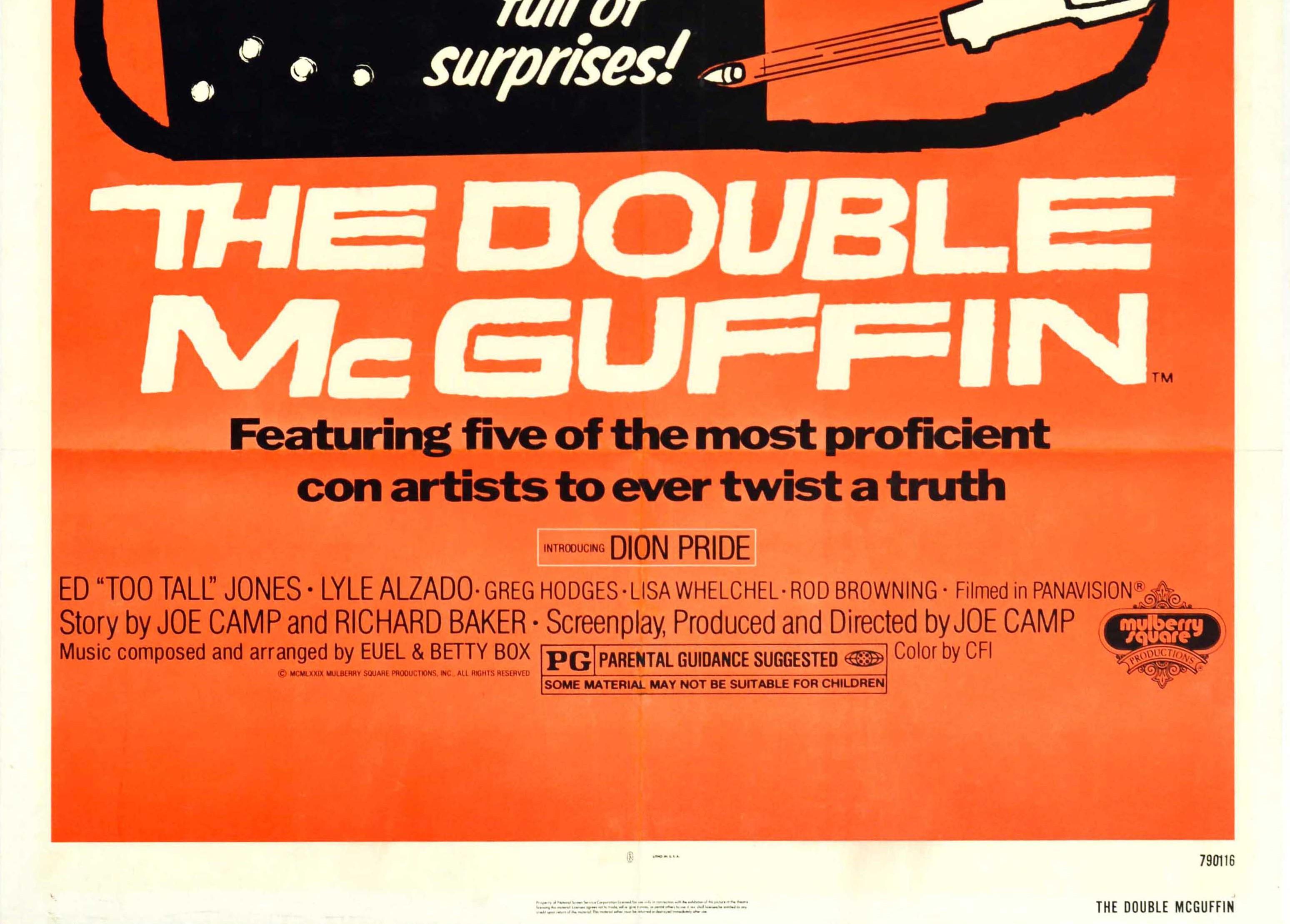 Américain Affiche vintage d'origine pour le film The Double McGuffin Con Artists Murder Mystery (Le Double McGuffin Con) en vente