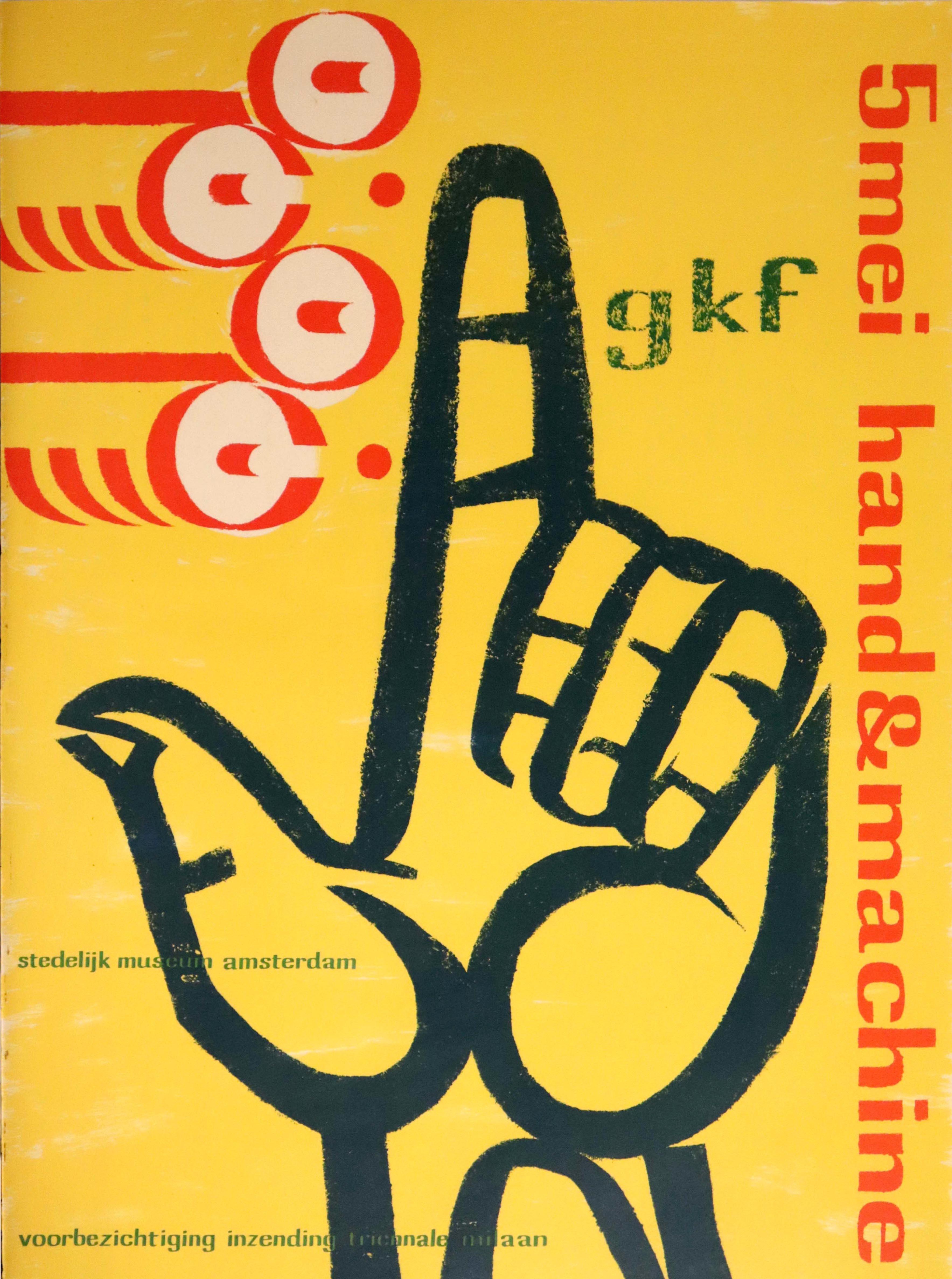 Dutch Original Vintage Poster For The GKF Exhibition Hand And Machine Stedelijk Museum For Sale
