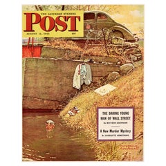 Poster originale d'epoca per la copertina di The Saturday Evening Post Swimming Hole