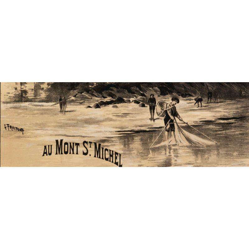 Original Vintage Poster-fraipont-mont Saint Michel-normandie-pêche, 1895 In Good Condition In SAINT-OUEN-SUR-SEINE, FR