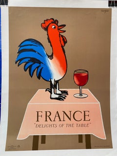 Cartel Vintage Original, "Francia - Delicias de la Mesa" de Saviganc, c. 1966