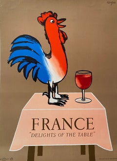 Original Vintage Poster, "France – Delights of the Table" by Saviganc, c. 1966