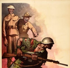 Original Vintage Poster Fratricidio Fratricide WWII Fascist War Propaganda Italy