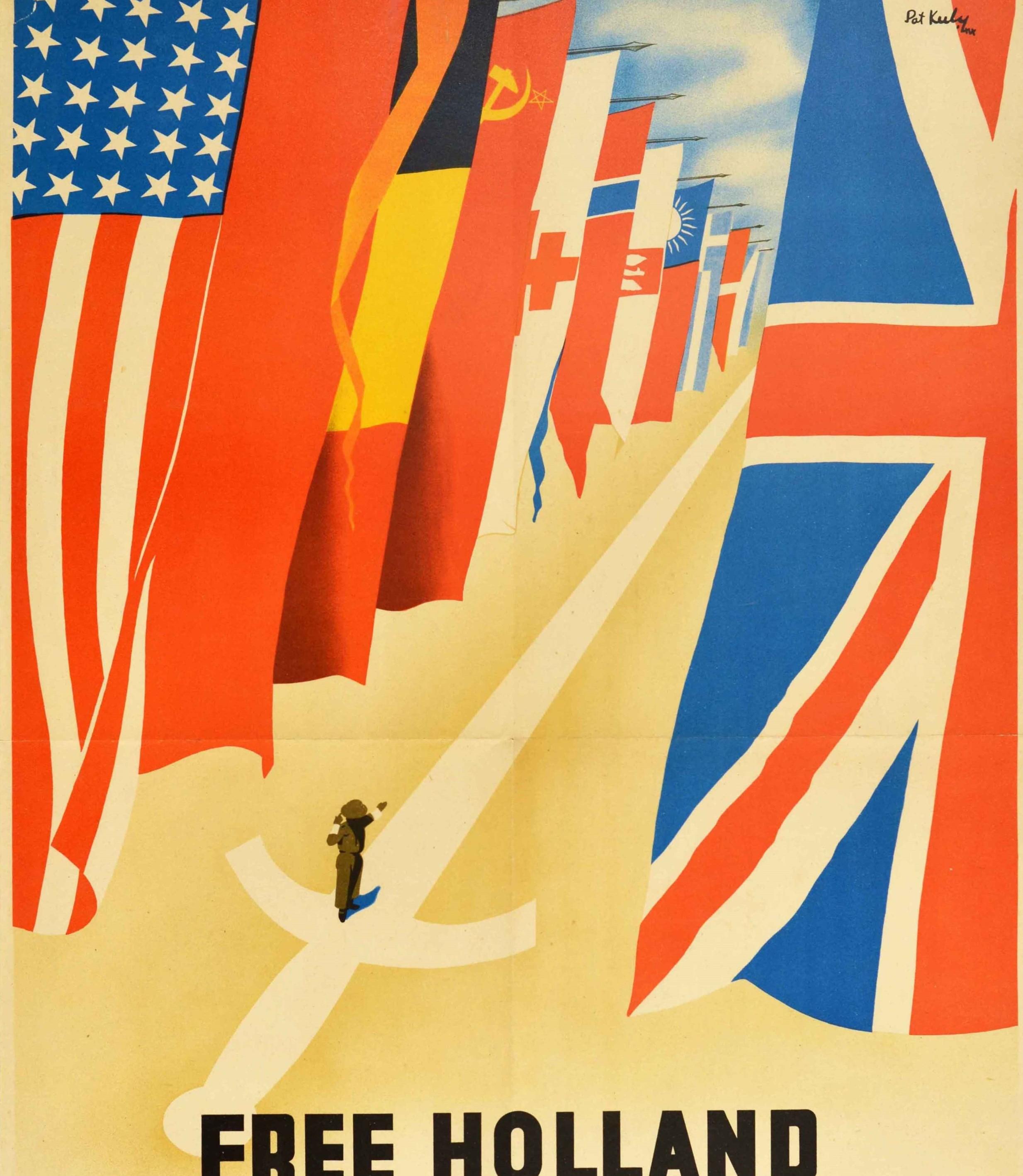 Original-Vintage-Poster Free Holland, „Frei Holland“, „Die Soldaten der Allies“, WWII im Zustand „Gut“ im Angebot in London, GB