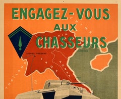 Original Vintage Poster French Colonial Troops War Recruitment Cambodia Vietnam