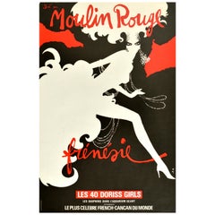 Original Vintage Poster Frenzy Moulin Rouge Frenesie Cancan Cabaret Doriss Girls