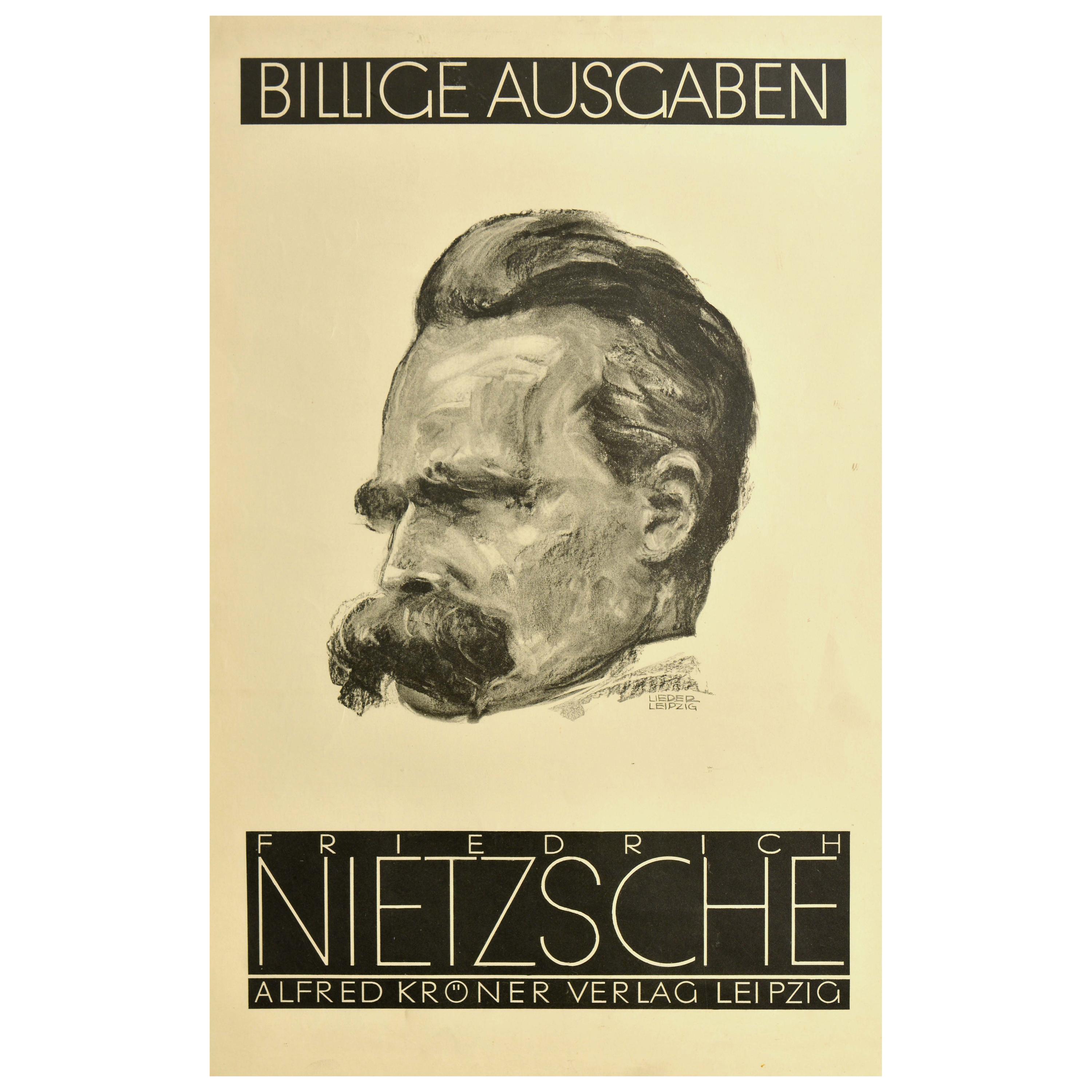Original Vintage Poster Friedrich Nietzsche Book Editions Art Deco Alfred Kroner