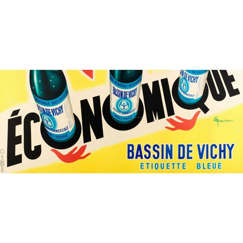 Original Vintage Poster-G. Nicolitch-Vichy Saint-Yorre-Mineralwasser, 1953 (Französisch) im Angebot