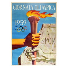 Original Vintage Poster Giornata Olimpica Modern Ancient Rome Olympic Games Day