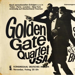 Original Vintage Poster Golden Gate Quartet Spirituals Folk Songs Ballads Music