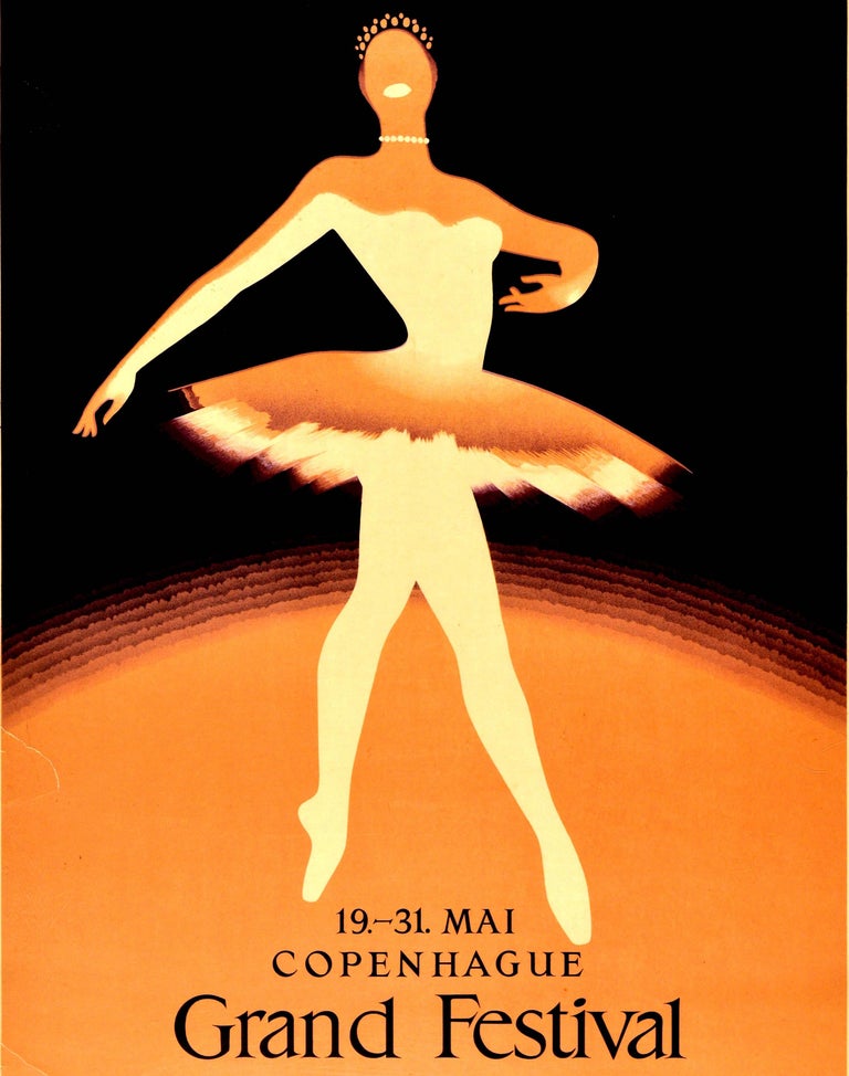 Original Vintage Poster Grand Festival Ballets Musique Music Dance Art at 1stDibs