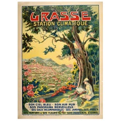 Original Vintage-Poster „Grasse Station Climatique“, Kurort, Riviera, Reisen