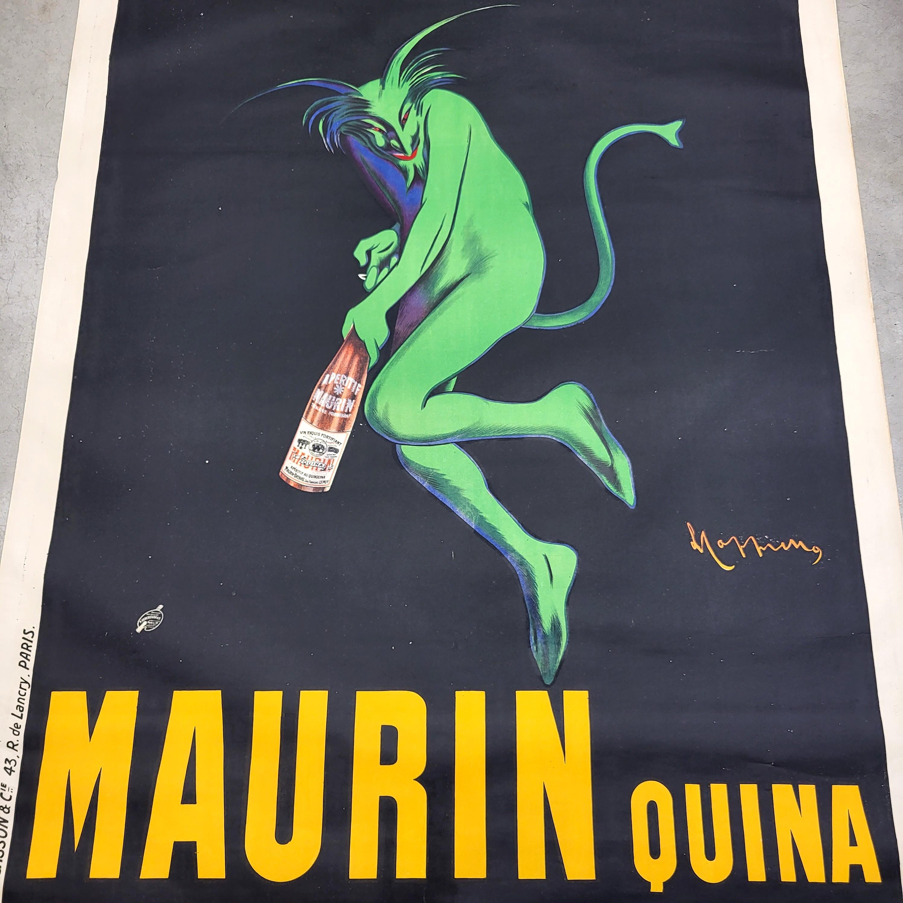 Very rare original vintage 1st printing poster by Leonetto Cappiello.

Maurin’s apéritif was only fairly recently reintroduced to French and international markets—more than a century after it faded into obscurity the same year this poster was