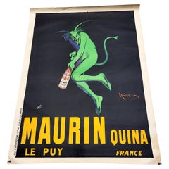 Affiche vintage originale du diable vert par Cappiello Maurin Quina 1906