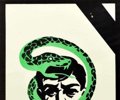 Original Vintage Poster Green Serpent Vodka Anti Alcoholism USSR Health Campaign