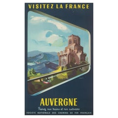 Original Vintage Poster-Gregoire-Auvergne-French Railway-Mountain, 1952