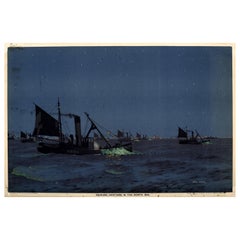 Original Vintage Poster Herring Drifters North Sea Empire Marketing Board EMB