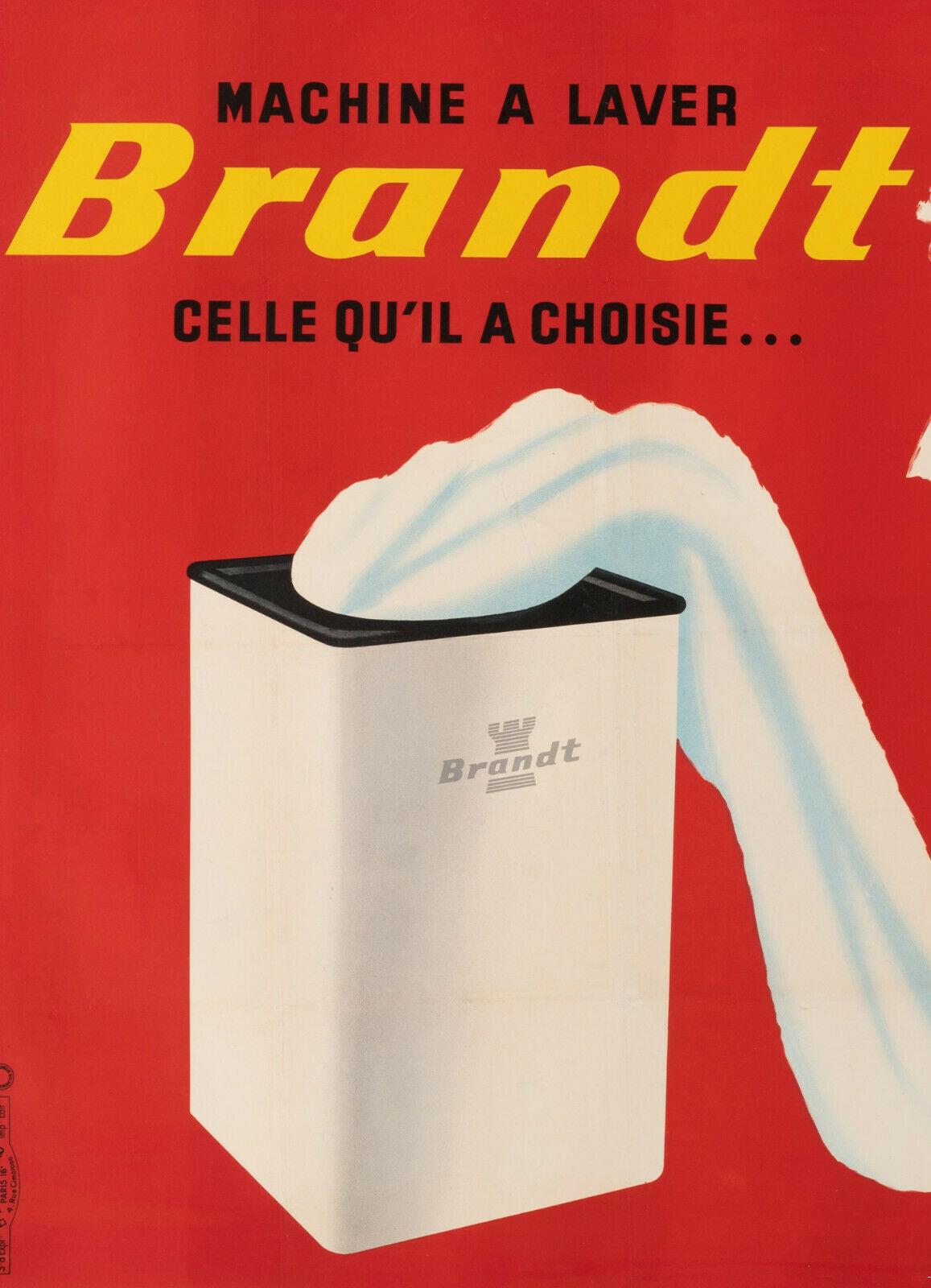 Affiche vintage d'origine - Herve Morvan-Brandt - Traitement à la machine - Marriage, vers 1955 Bon état - En vente à SAINT-OUEN-SUR-SEINE, FR