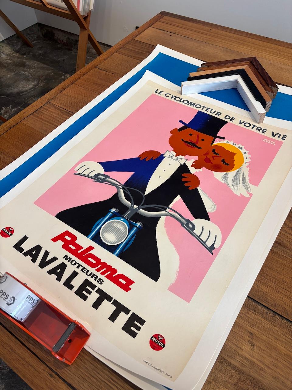 Mid-Century moderno Poster originale d'epoca, Herve Morvan 