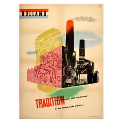 Original Vintage Poster Holland Tradition Tools Skill Netherlands Industry Photo