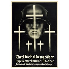 Original Vintage Poster Honour The War Graves WWI Charity Ehret Die Heldengraber