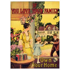 Original Used Poster If You Love Your Family Own Your Home Porch Garden Art