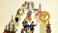 Original Vintage Poster Imaginary Museum Of Tintin Exhibition Fundacio Joan Miro