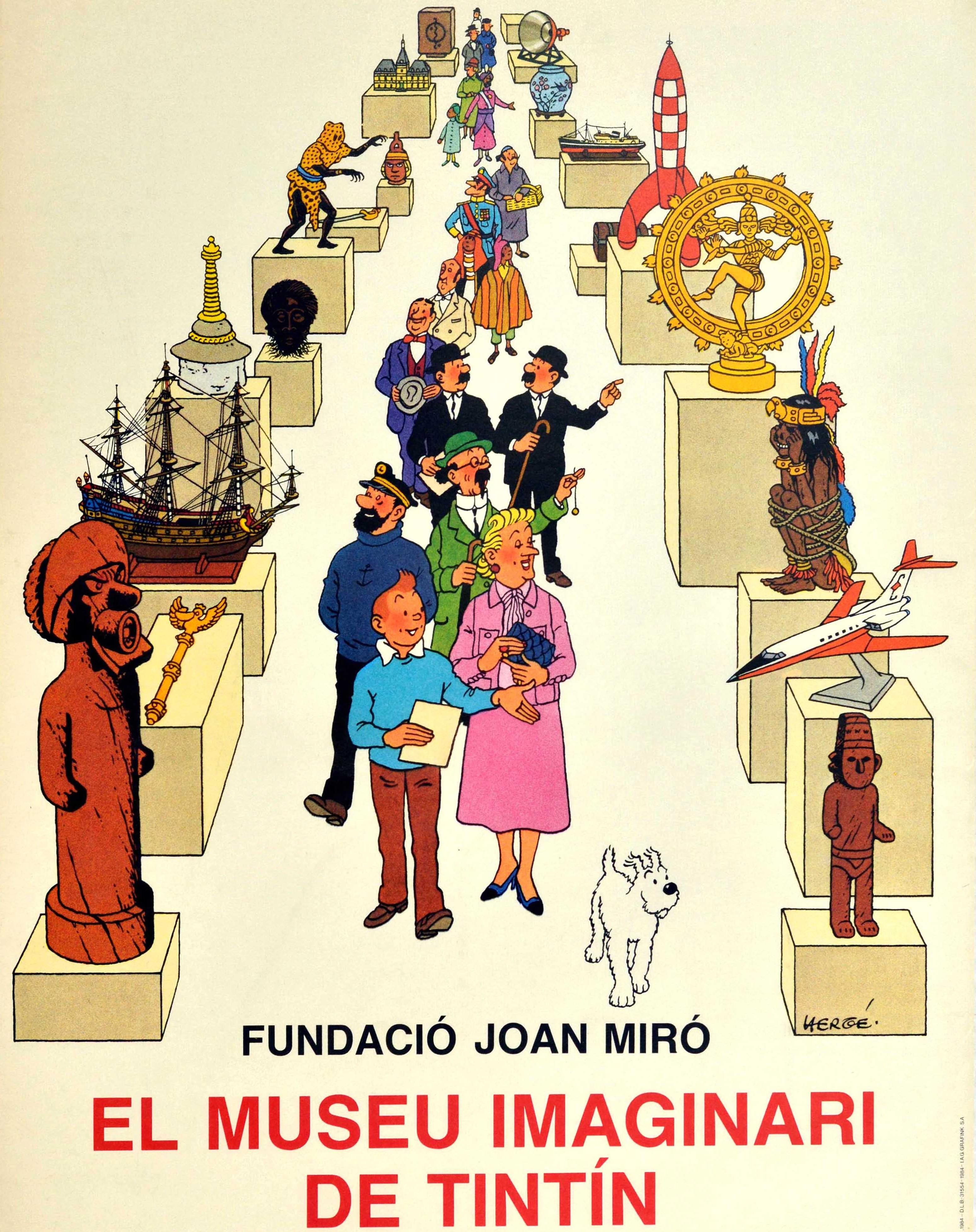 Spanish Original Vintage Poster Imaginary Museum Of Tintin Exhibition Fundacio Joan Miro