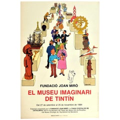 Original Retro Poster Imaginary Museum Of Tintin Exhibition Fundacio Joan Miro