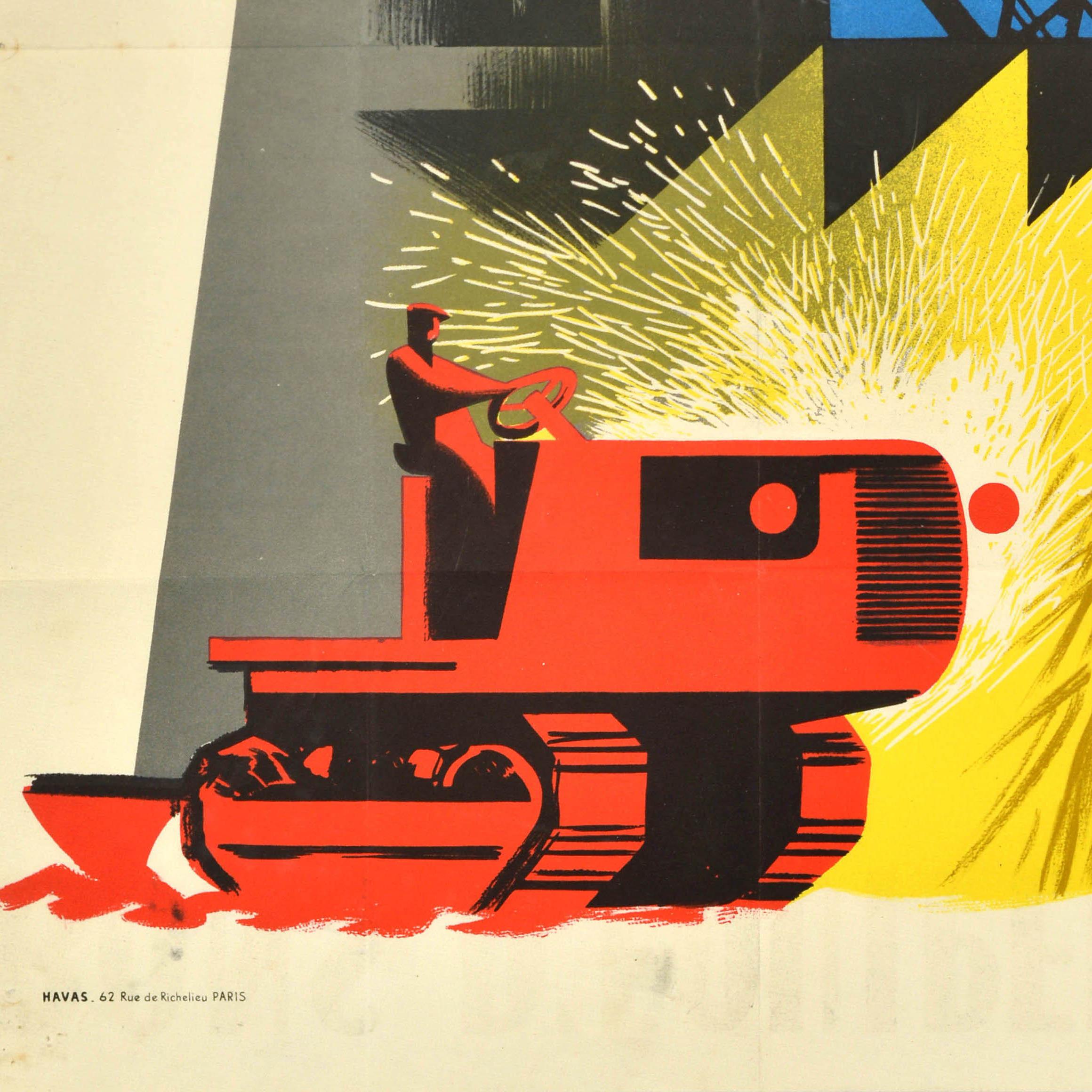 Original Vintage Poster Industrielle landwirtschaftliche Ausrüstung Gutscheine Castel Frankreich im Zustand „Gut“ im Angebot in London, GB