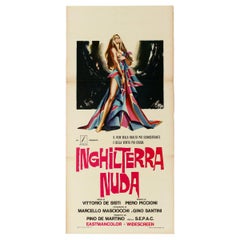 Affiche vintage d'origine du film documentaire italien « Inghilterra nuda » (L'Angleterre nue)