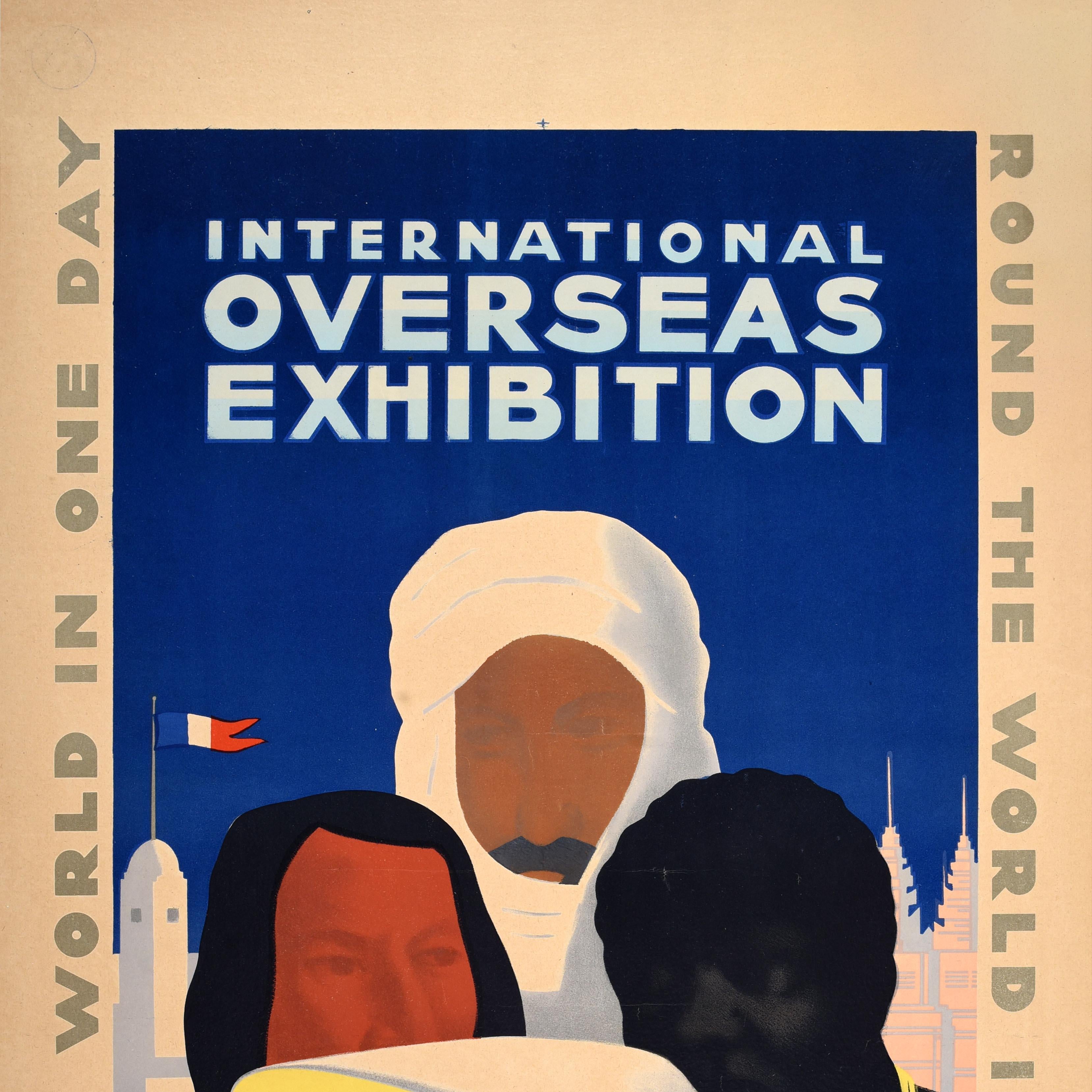 Art Déco Poster originale d'epoca Mostra Internazionale d'Oltremare Parigi 1931 Francia in vendita