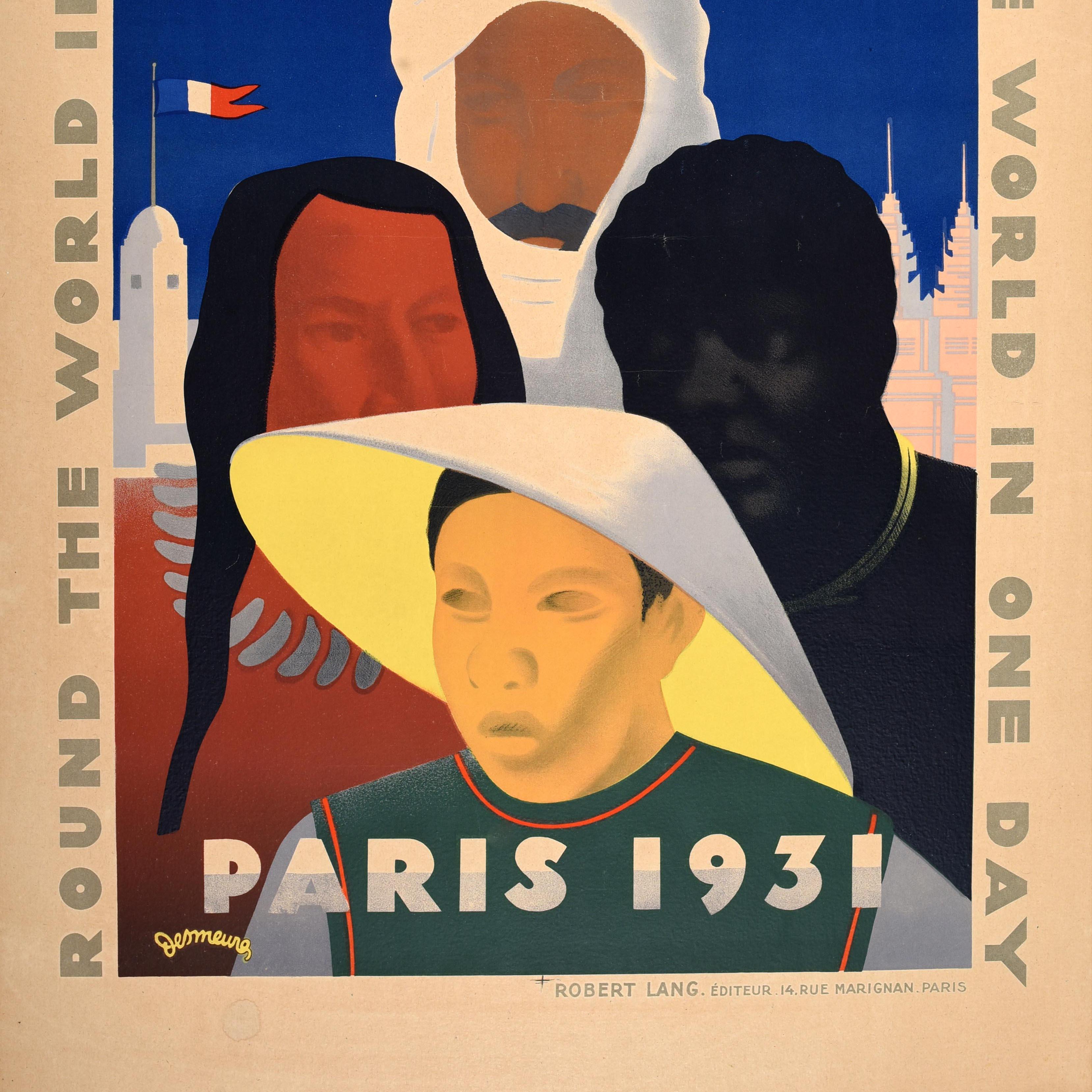 Francese Poster originale d'epoca Mostra Internazionale d'Oltremare Parigi 1931 Francia in vendita