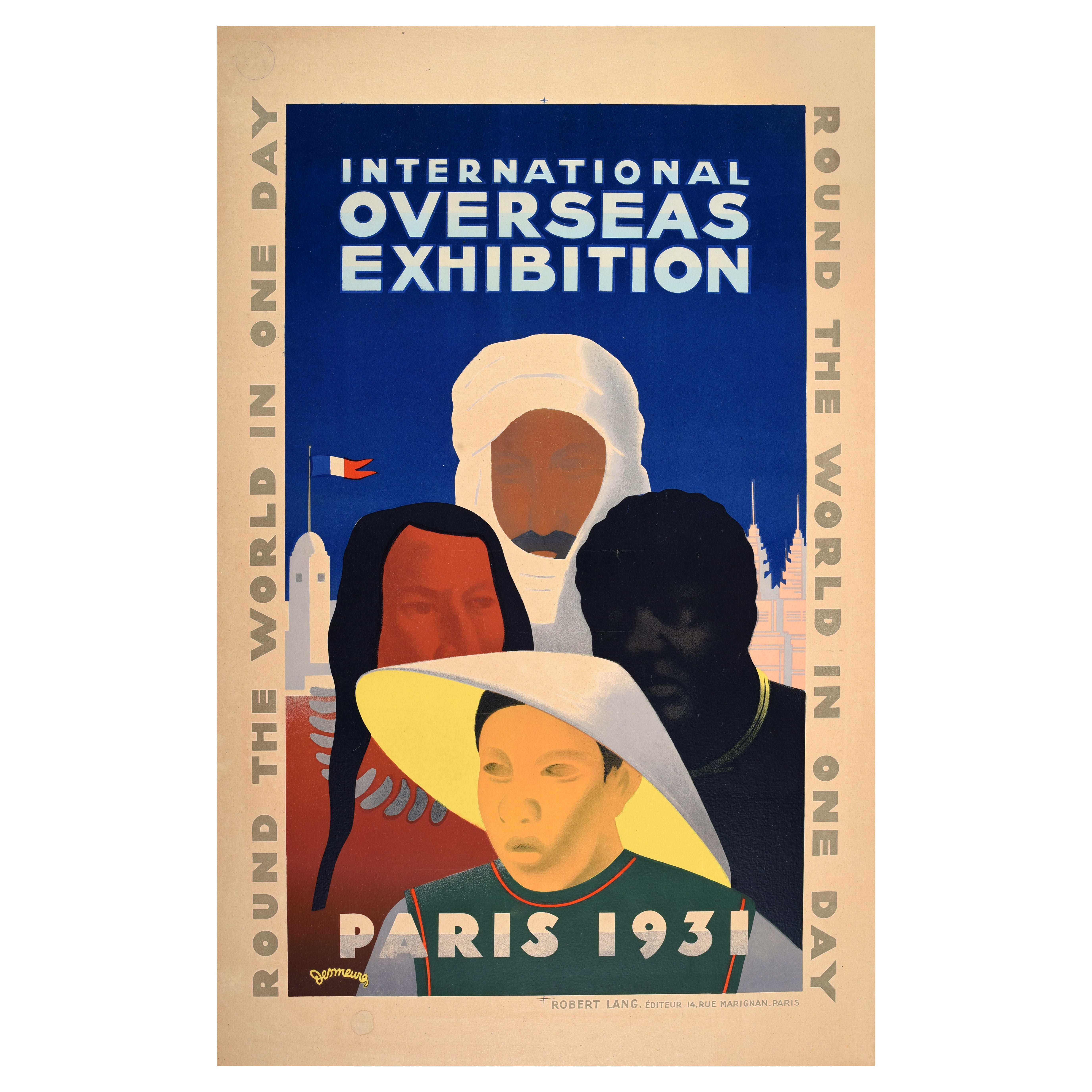 Original Vintage Poster Internationale Überseeausstellung Paris 1931 Frankreich