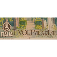 Original-Vintage-Reiseplakat Tivoli-Garten, Villa D'Este, Italien, 1925