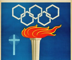 Original Vintage Poster Italian Sports Centre World Athletes Olympic Games Rome