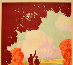 Affiche vintage d'origine It's Beautiful Now In New York State, Voyage, Hiking, Automne