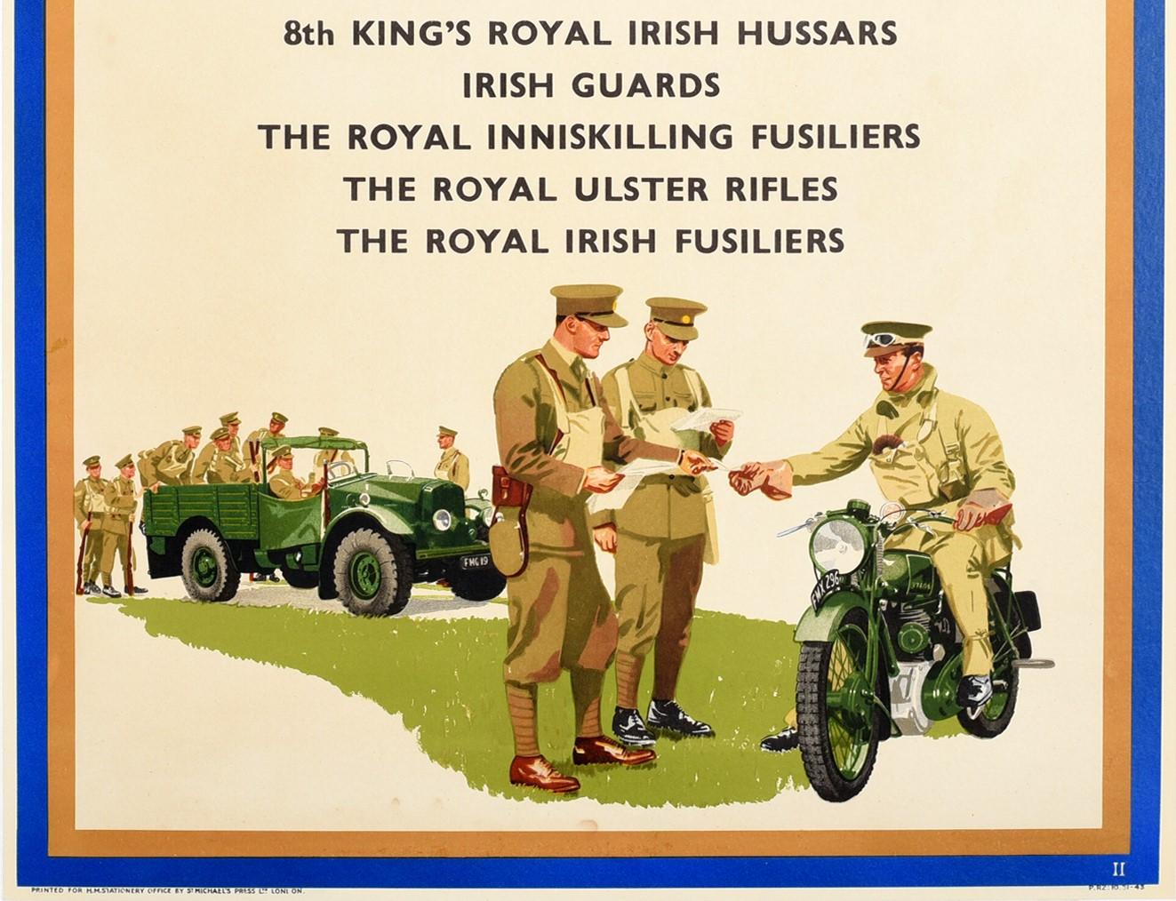 Britannique Affiche rétro originale Join The Modern Army Recrutement militaire du régiment irlandais en vente