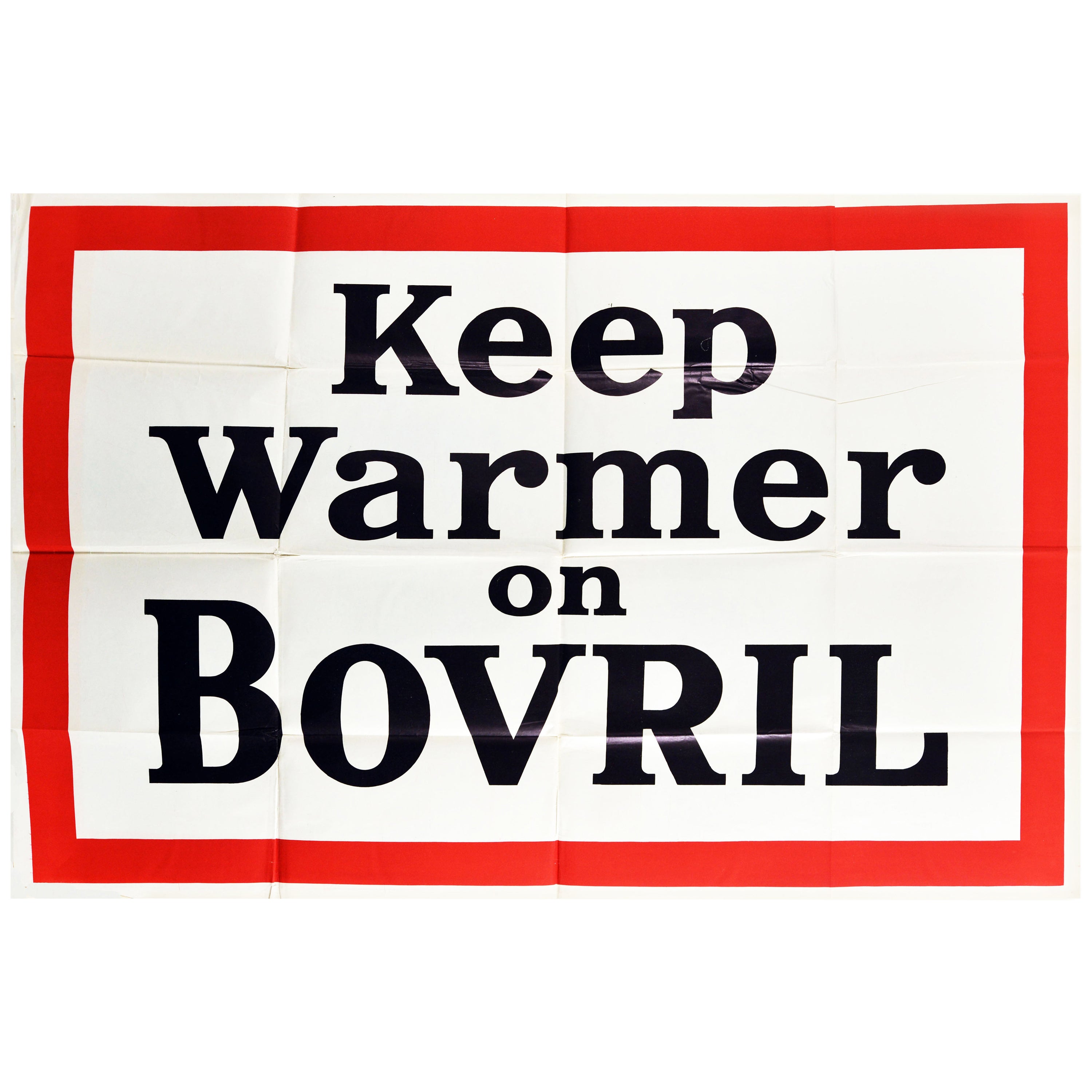 Original-Vintage-Poster, „ Keep Warmer On Bovril“, heißes Trinken, Fisch, Extrakt, Food Advert