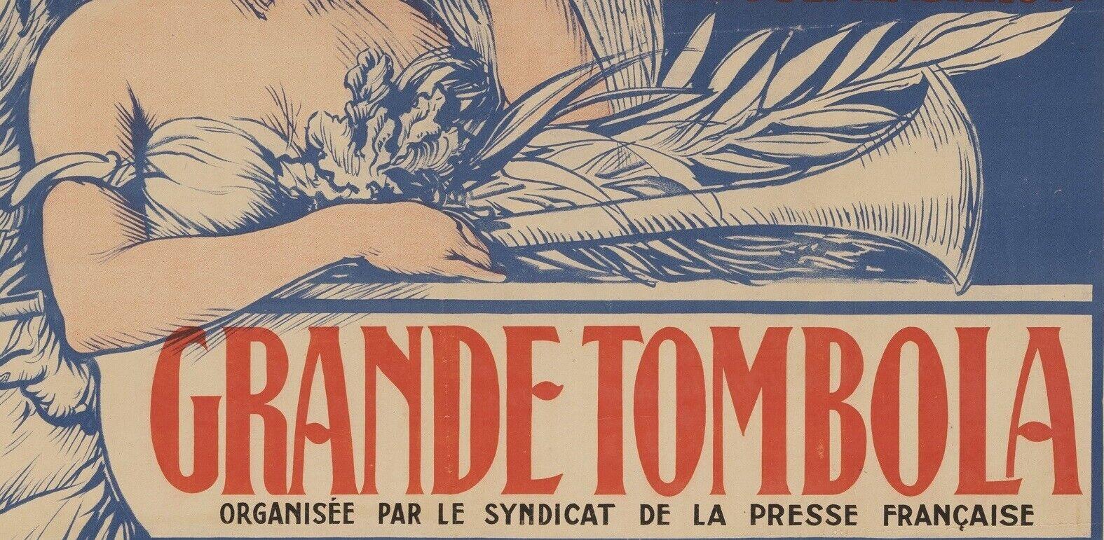 Belle Époque Affiche rétro originale de Tombola-Tombola, Première guerre mondiale, 1915 en vente