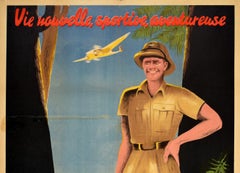 Original Vintage Poster L'Armee De L'Air French Air Force Army Sport Adventure