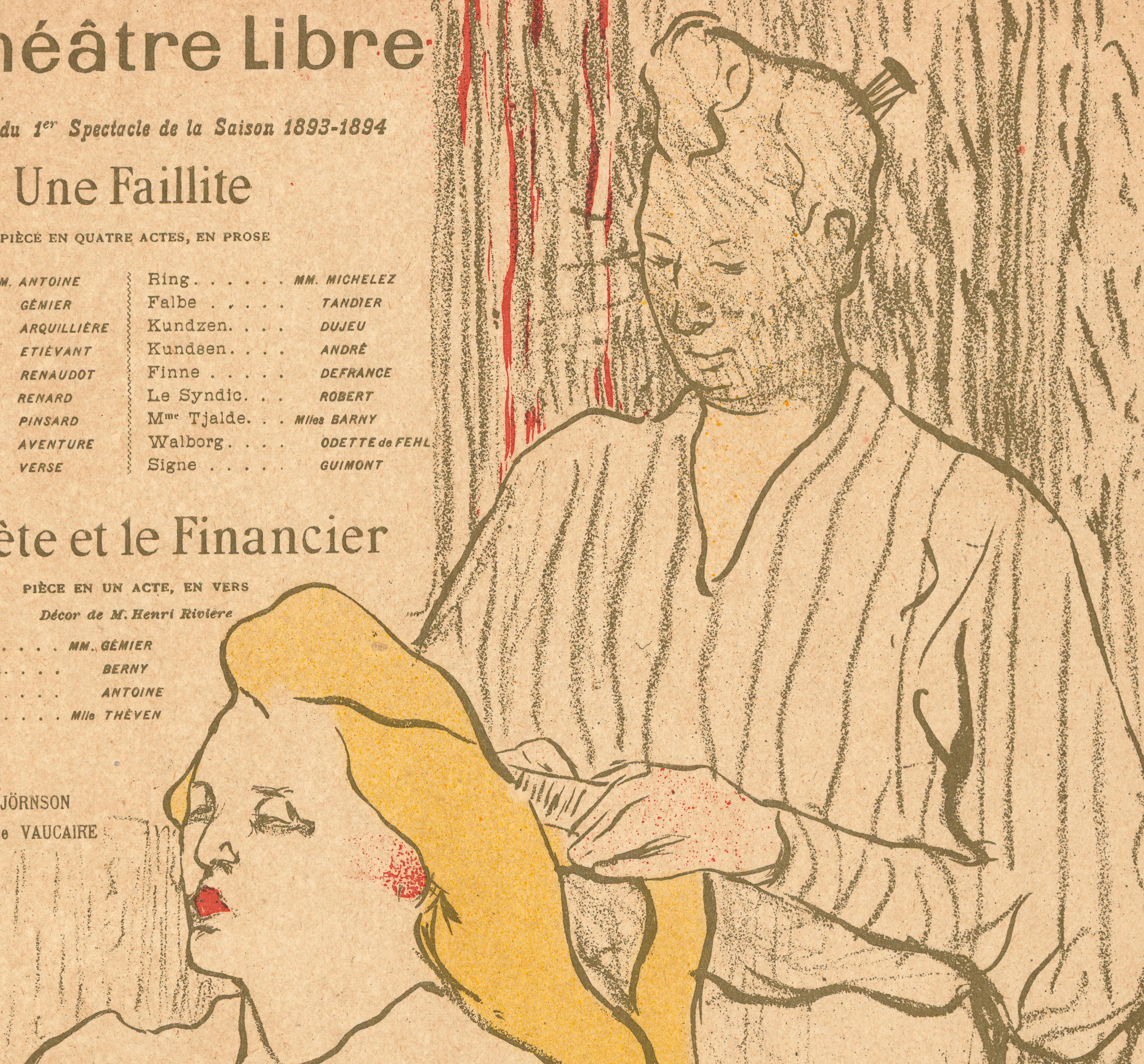 Belle Époque Lautrec, Original Theatre Program, La Coiffure, Théâtre Libre, Ukiyo-e, 1893 For Sale