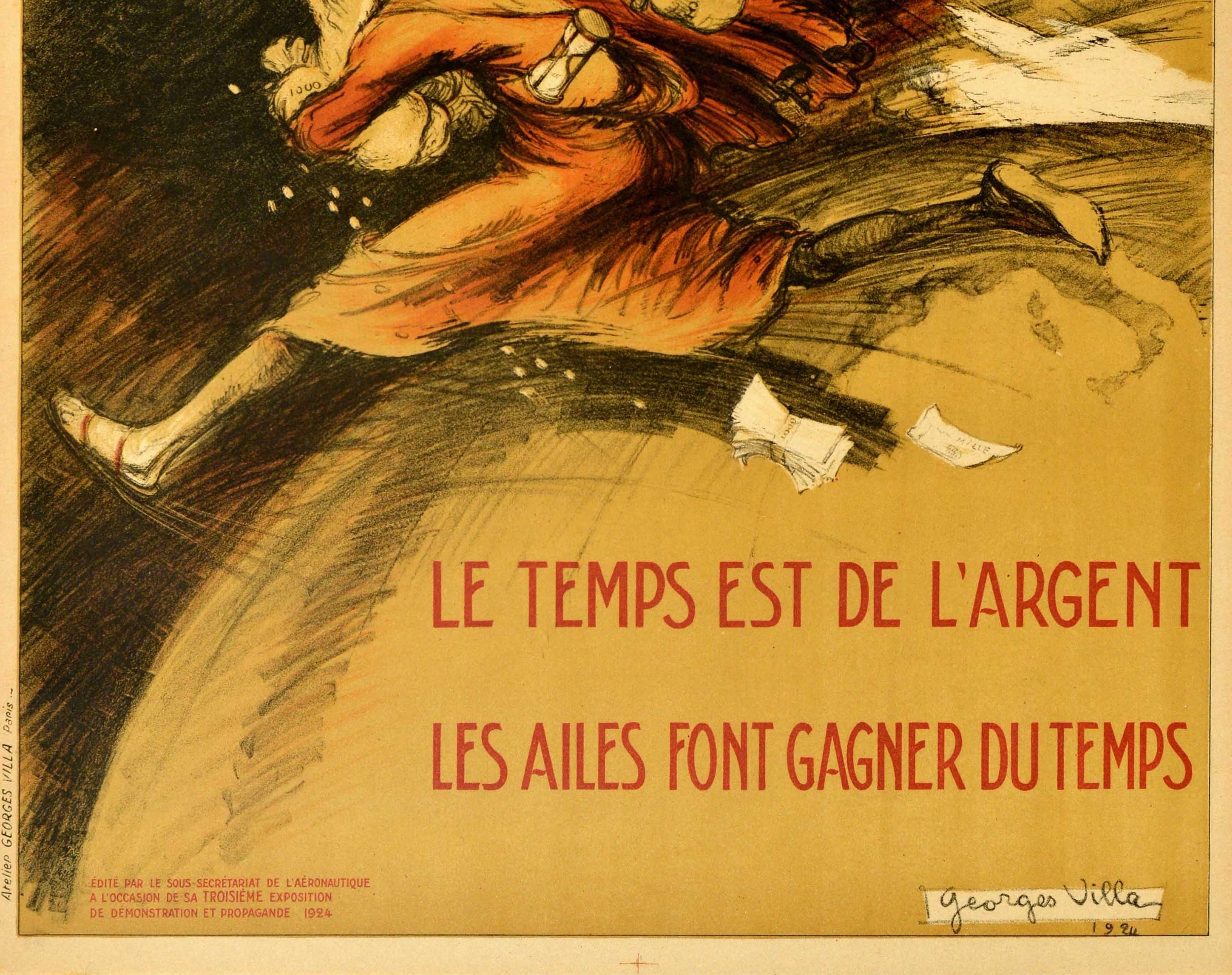 Original-Vintage-Poster, „Le Temps Est De l'Argent Time Is Geld“, Reise, Kunst (Französisch) im Angebot