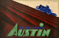Poster originale d'epoca Le Tracteur Austin Tractor Charles Loupot Art Deco