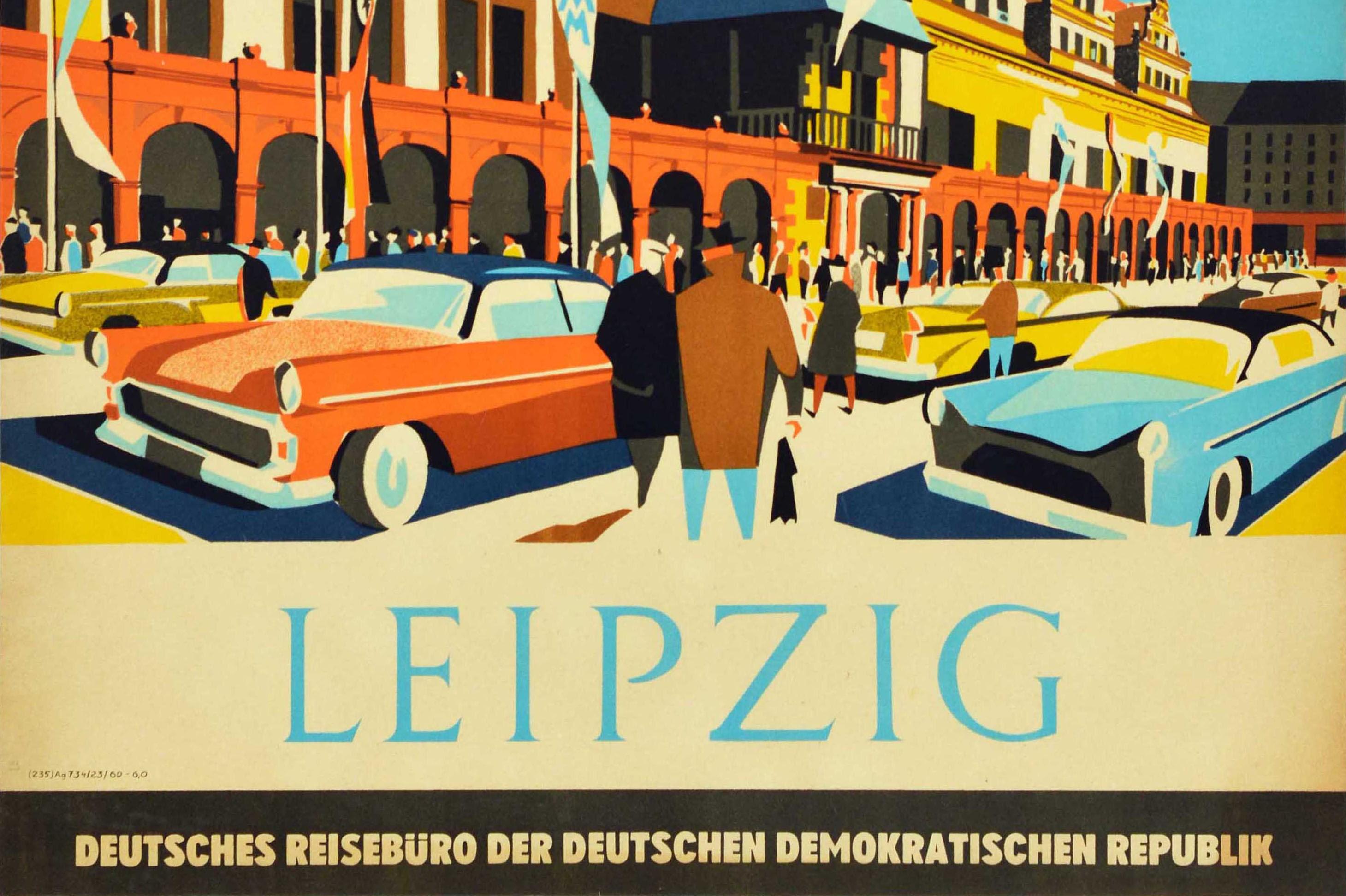 Allemand Affiche rétro originale de la foire aux professionnels de Leipzig MM DDR, Allemagne, Publicité en vente