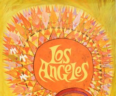 Original Vintage Poster Los Angeles Fly TWA Superjets Mission Bells Travel Art